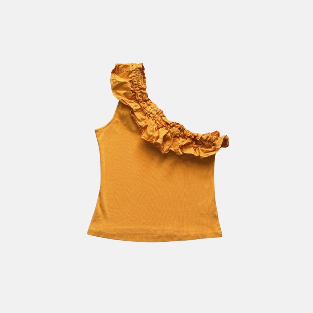 Anthropologie Porridge Ruffle One Shoulder Top